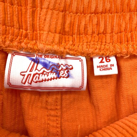 Hammies Corduroy Shorts Womens Size 26 Orange 2" Inseam Elastic Waist - Picture 6 of 7
